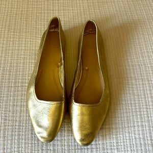 zara gold flats size 39